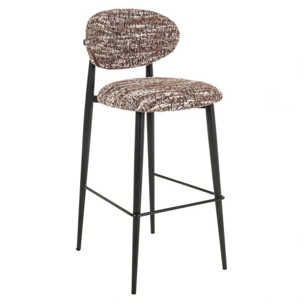 Scaun de bar tapitat cu Stofa Maro L46xH104cm Dantes