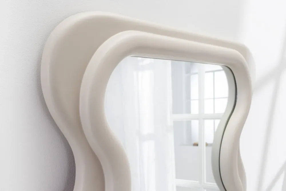 Oglinda cu rama din Poliuretan/MDF Bej H160xL70cm Curvy