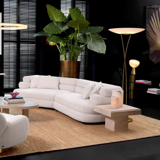 Canapea fixa Malaga L Eichholtz din Stofa Lyssa Alb L300cm