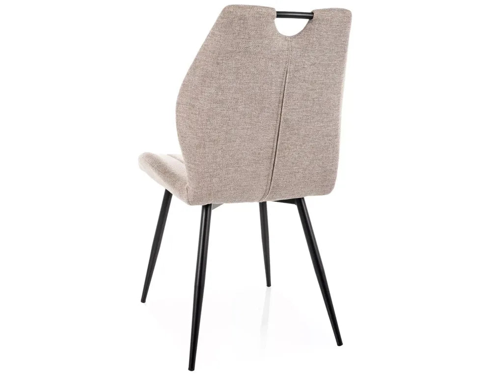Set 2 scaune din Stofa Bej si Metal Negru H91xL51xA58cm Arco