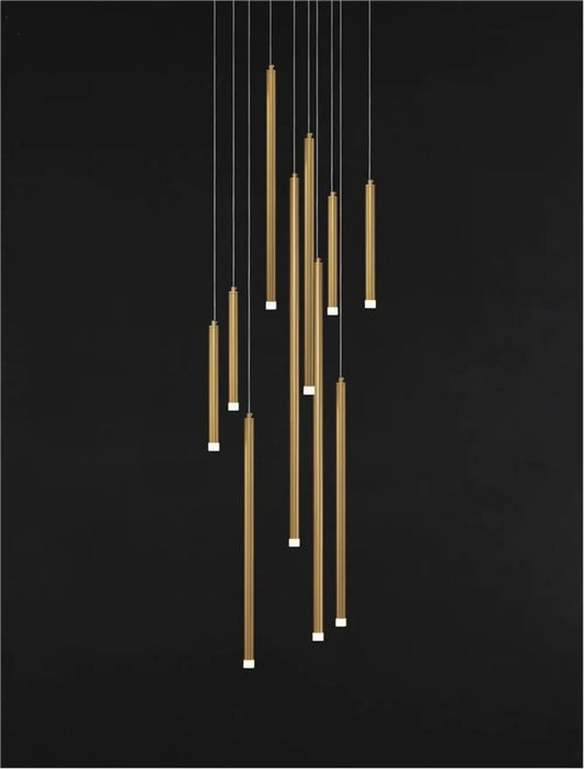 Candelabru structura din Aluminiu Auriu si abajur din Acrilic Alb H220xL50cm IP20 26W 1861lm 3000k TRIMLE