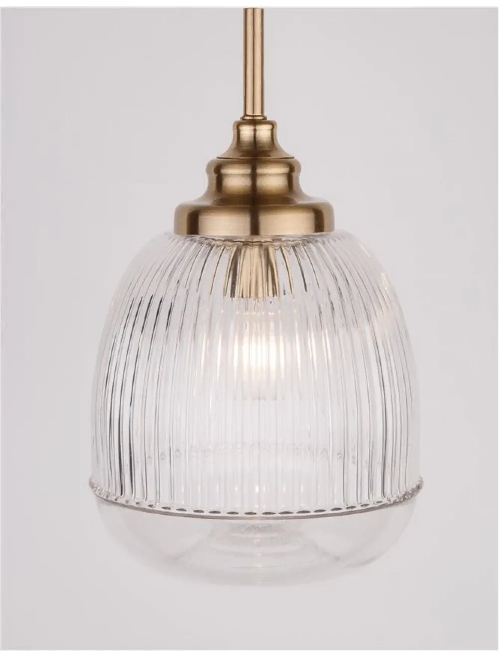 Pendul structura din Metal Auriu si abajur din Sticla Transparent H120xL15cm IP20 MOND