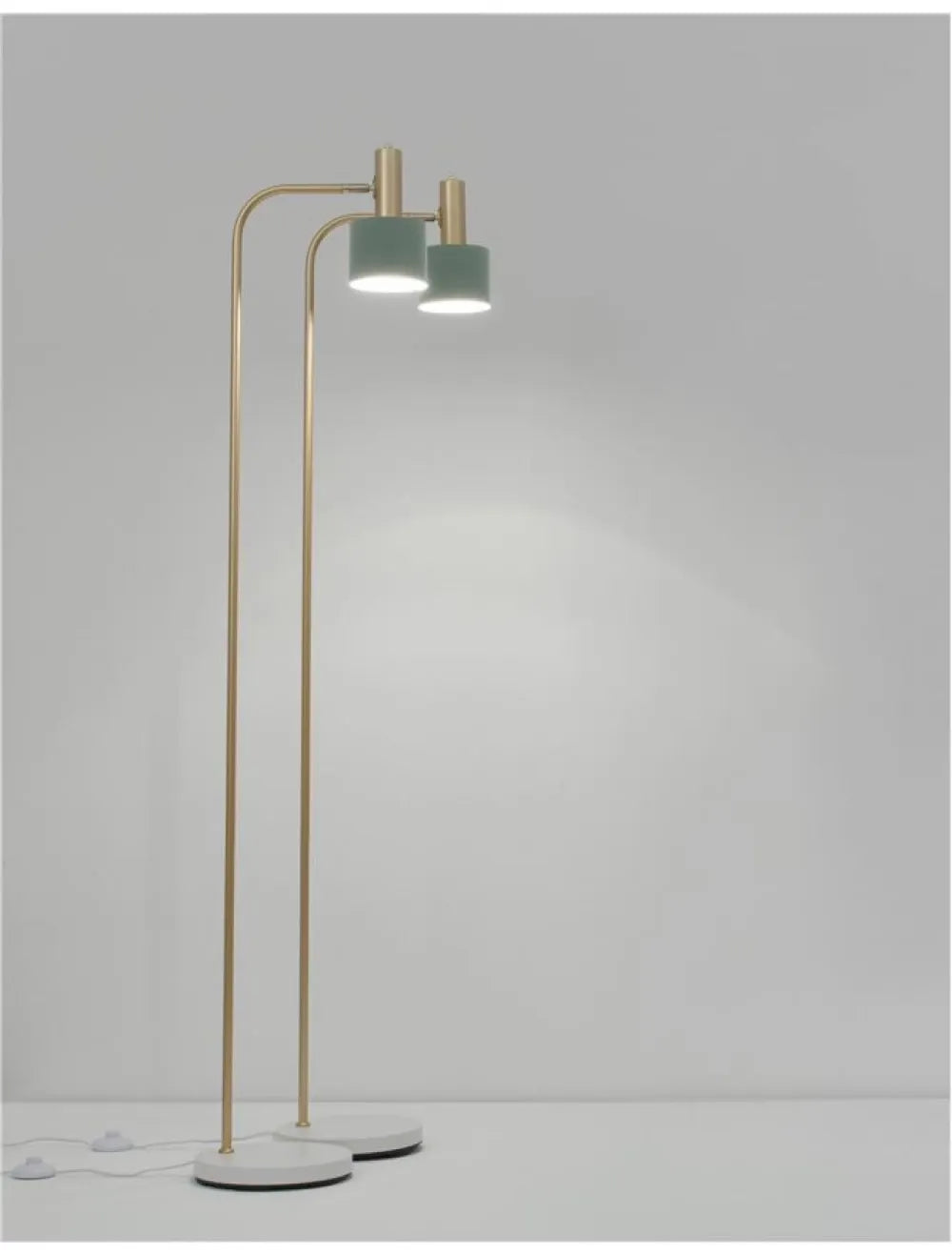 Lampa de podea structura din Metal Auriu/Alb si abajur din Metal Verde H165xL12.5cm IP20 PAZ