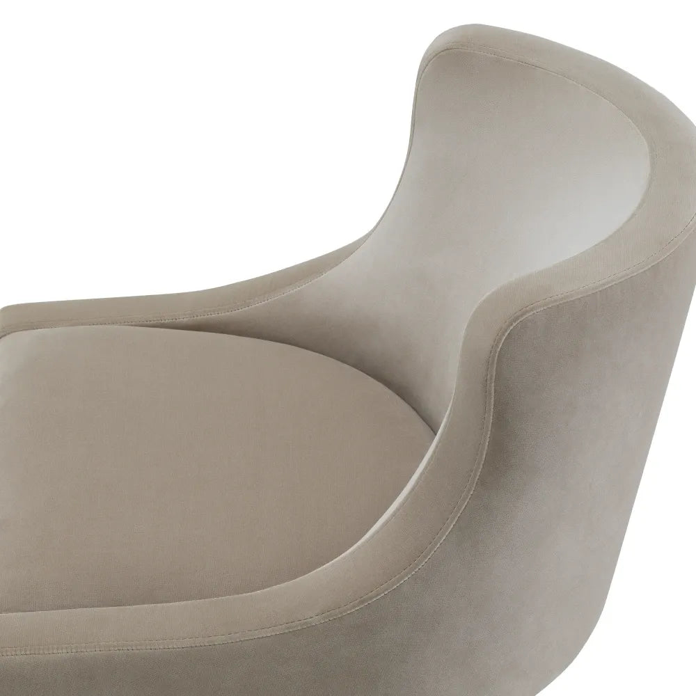 Scaun tapitat cu Catifea Bej L59.5xA65xH82cm Chavelle Eichholtz