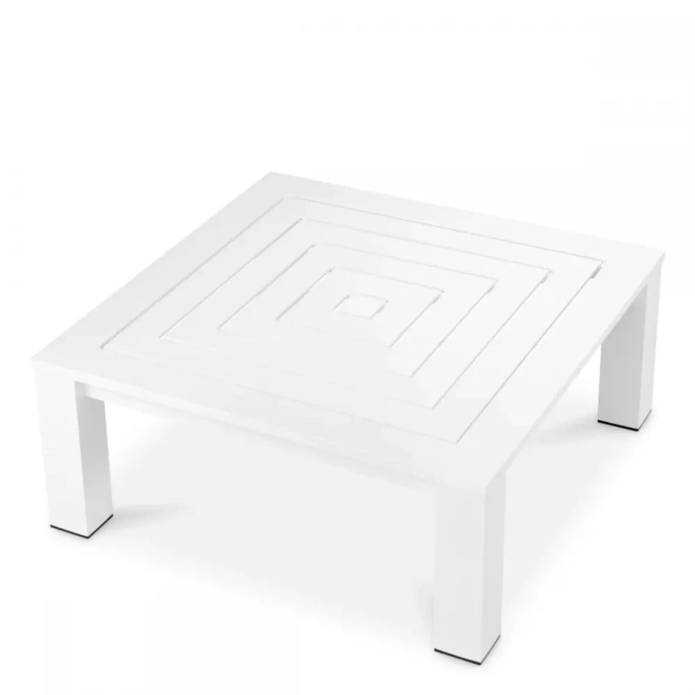 Masuta de cafea pentru exterior din Metal Alb H43xL101.5cm Vistamar Eichholtz