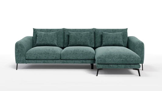 Coltar in forma de L tapitat cu Chenille Verde Sajma 11 L293x172cm Aspen