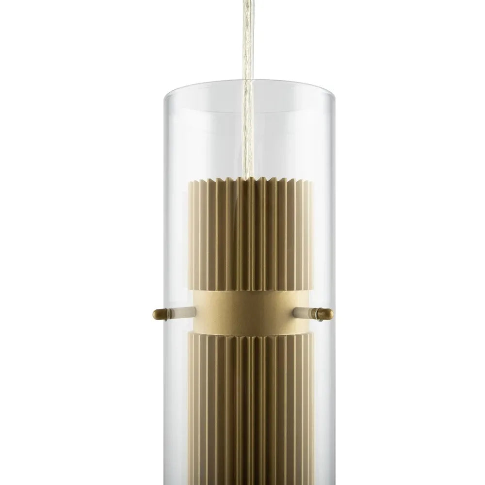 Pendul din Metal si Sticla Auriu/Transparent H170xD8cm 50W Dynamics
