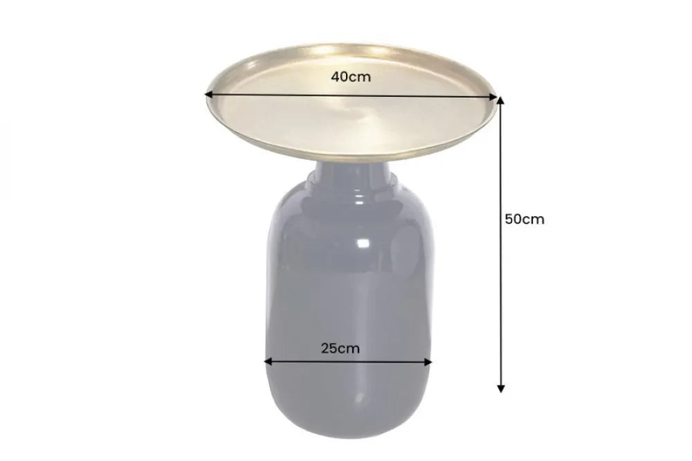 Masuta laterala din Metal Negru L40xH50cm Elegancia