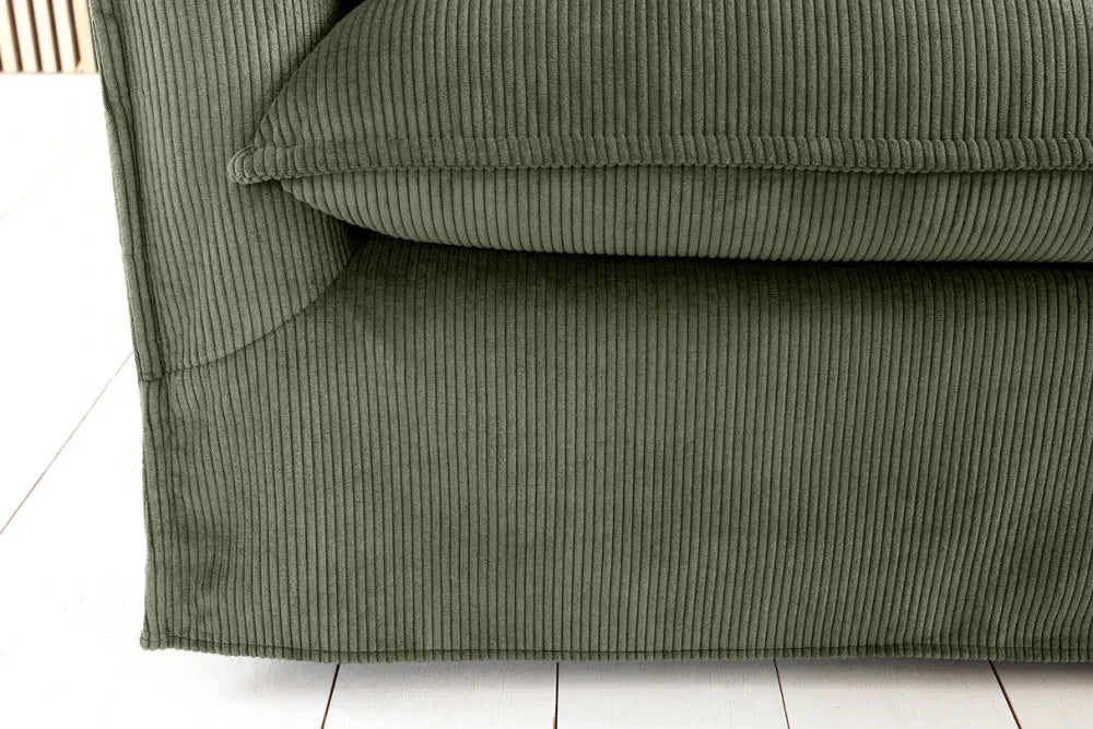 Canapea tapitata cu Catifea raiata Verde L202cm HEAVEN