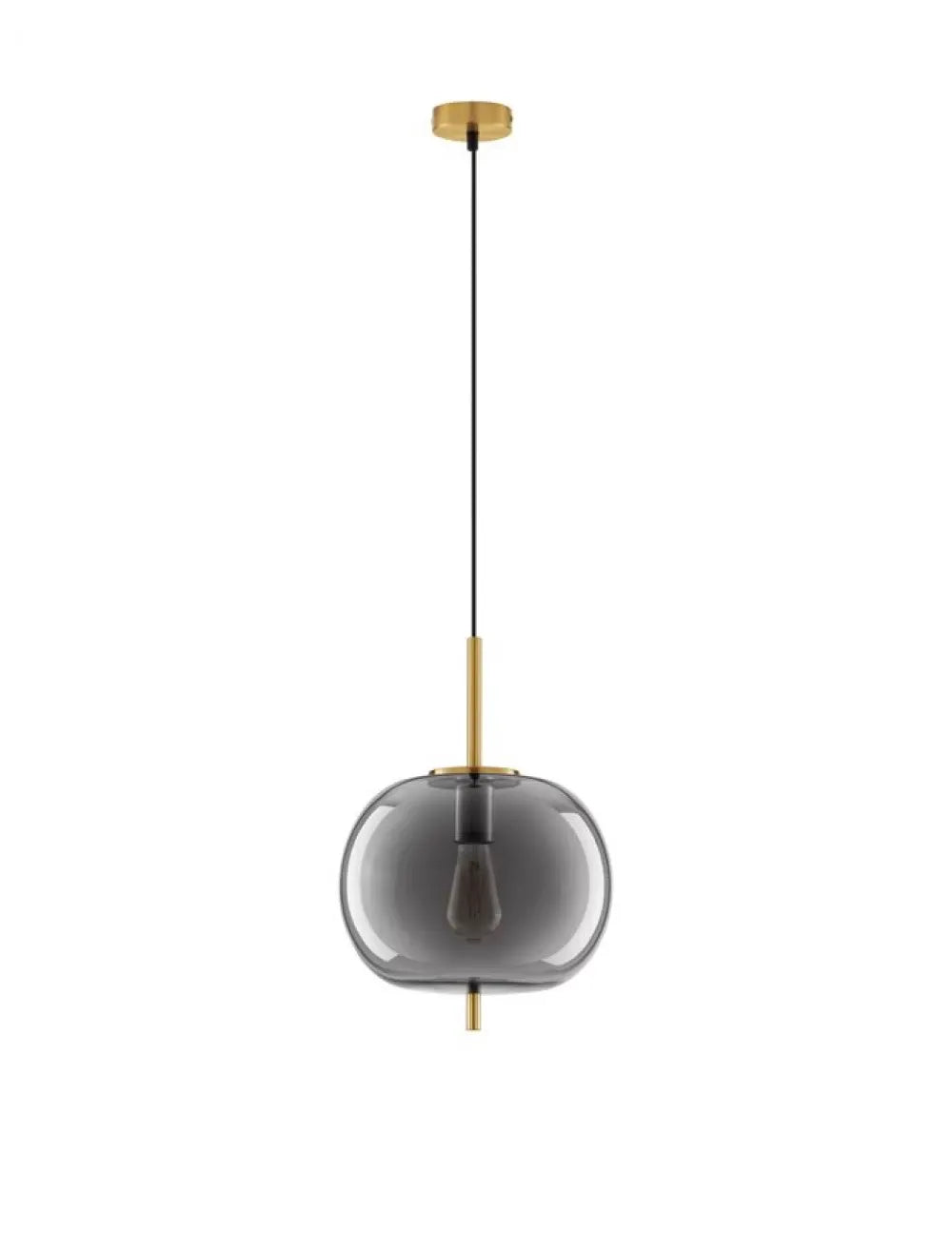 Pendul structura din Metal Auriu si abajur din Sticla Fumuriu H120xL30cm IP20 LATO