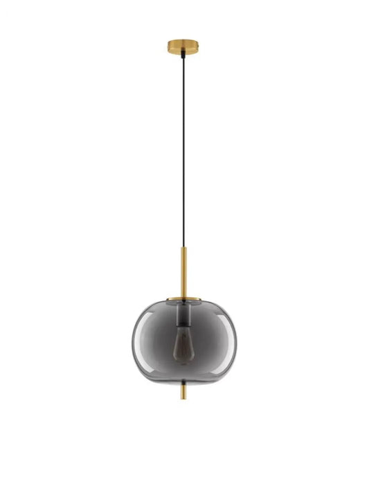 Pendul structura din Metal Auriu si abajur din Sticla Fumuriu H120xL30cm IP20 LATO