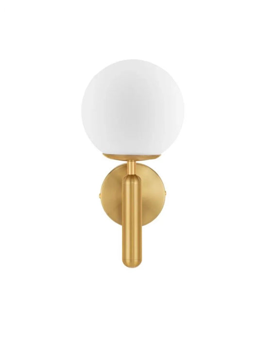 Pendul structura din Metal Auriu si abajur din Sticla Alb H30xL15cm IP20 MONET