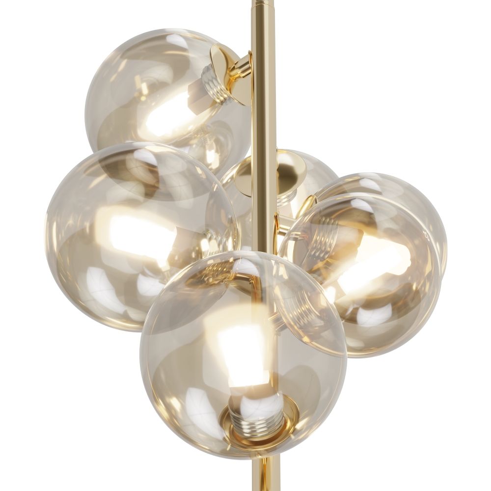 Lustra din Metal si Sticla Auriu/Crem cu 6 becuri G9 28W D29xH170cm Dallas