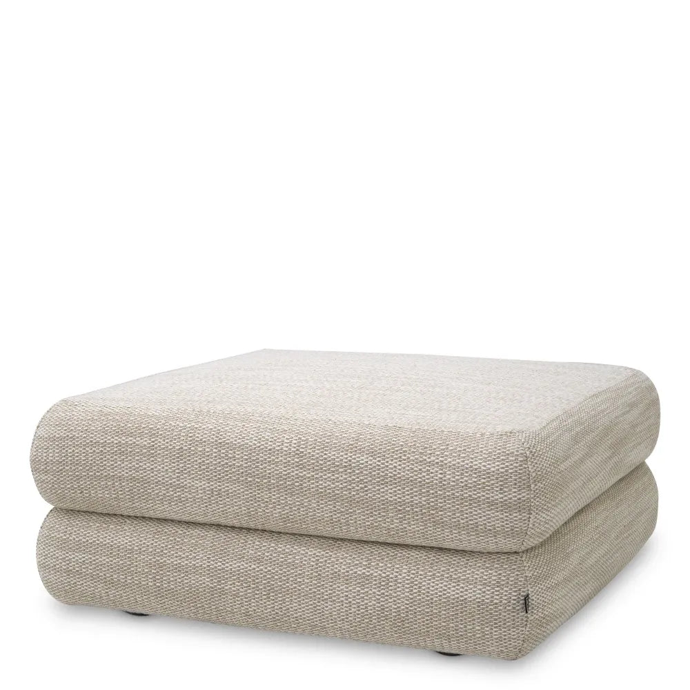 Puf tapitat cu Stofa  Bej L92xA92xH40cm Malaga Eichholtz