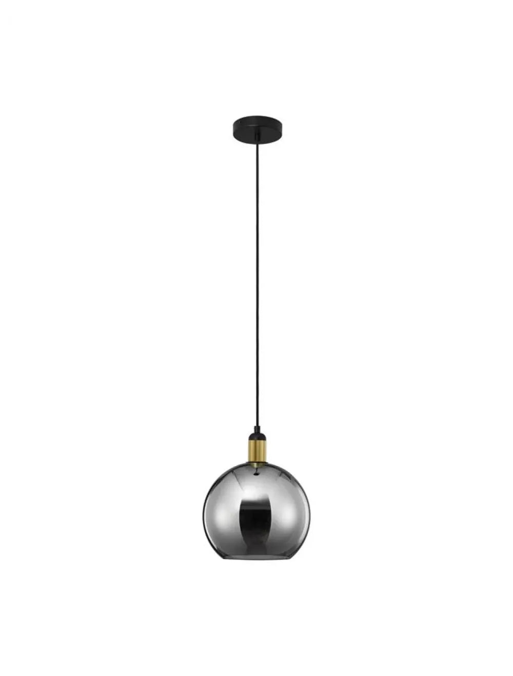 Pendul structura din Metal Negru/Auriu si abajur din Sticla Fumuriu H180xL25cm IP20 MIRRO