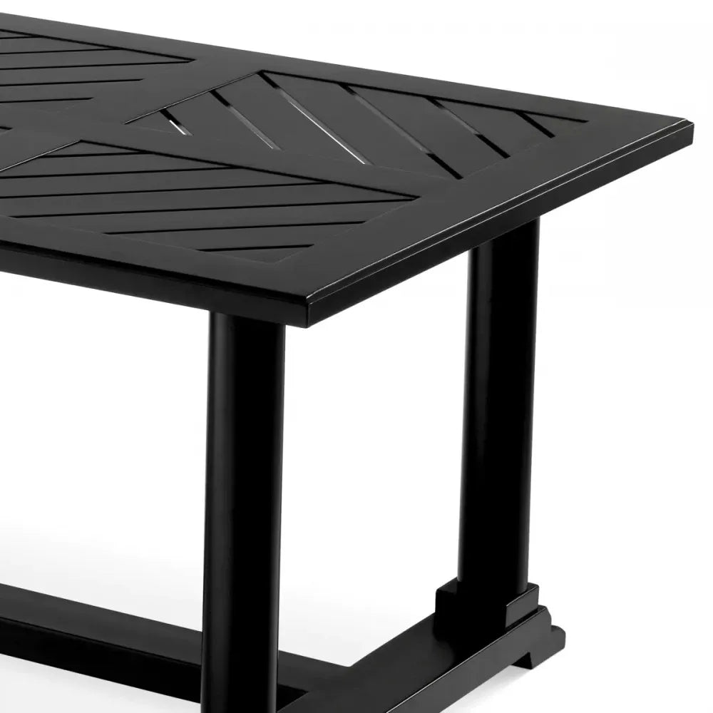 Masa de exterior din Metal Negru H75xL240cm Bell Rive Eichholtz