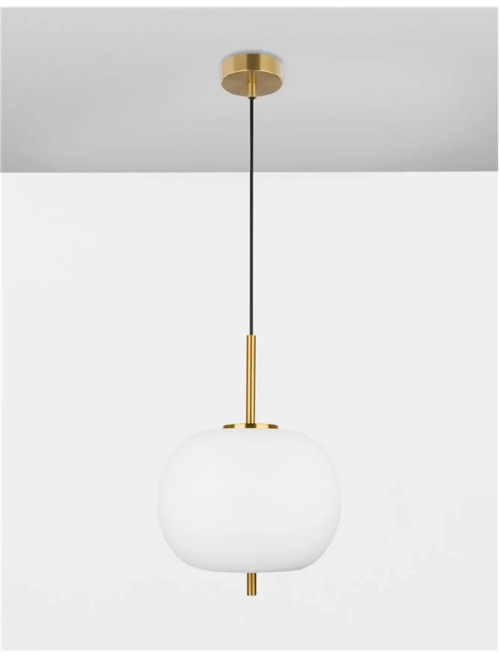 Pendul structura din Metal Auriu si abajur din Sticla Alb H120xL30cm IP20 LATO