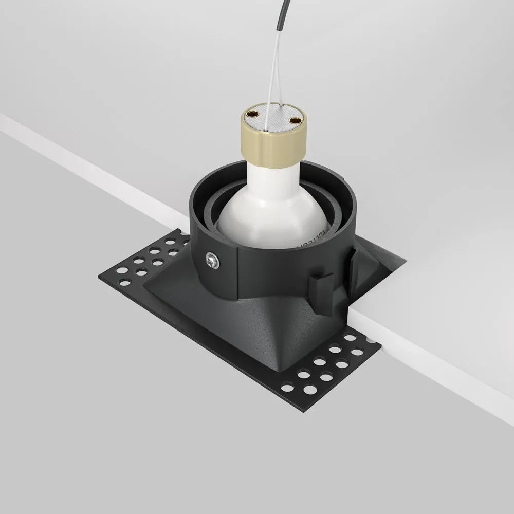 Spot incastrat din Aluminiu Negru H4xL11cm IP 20 GU10 50W Dot
