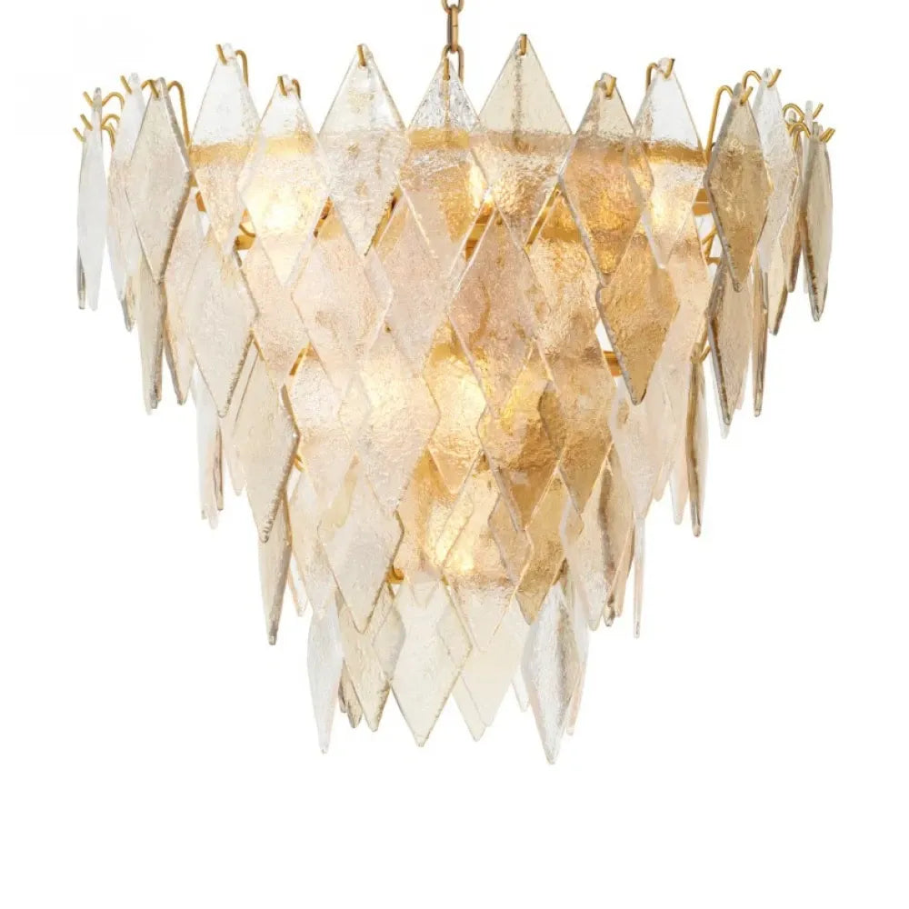 Candelabru din Metal Alama si Sticla Transparenta H55xD65cm Rhombus S Eichholtz
