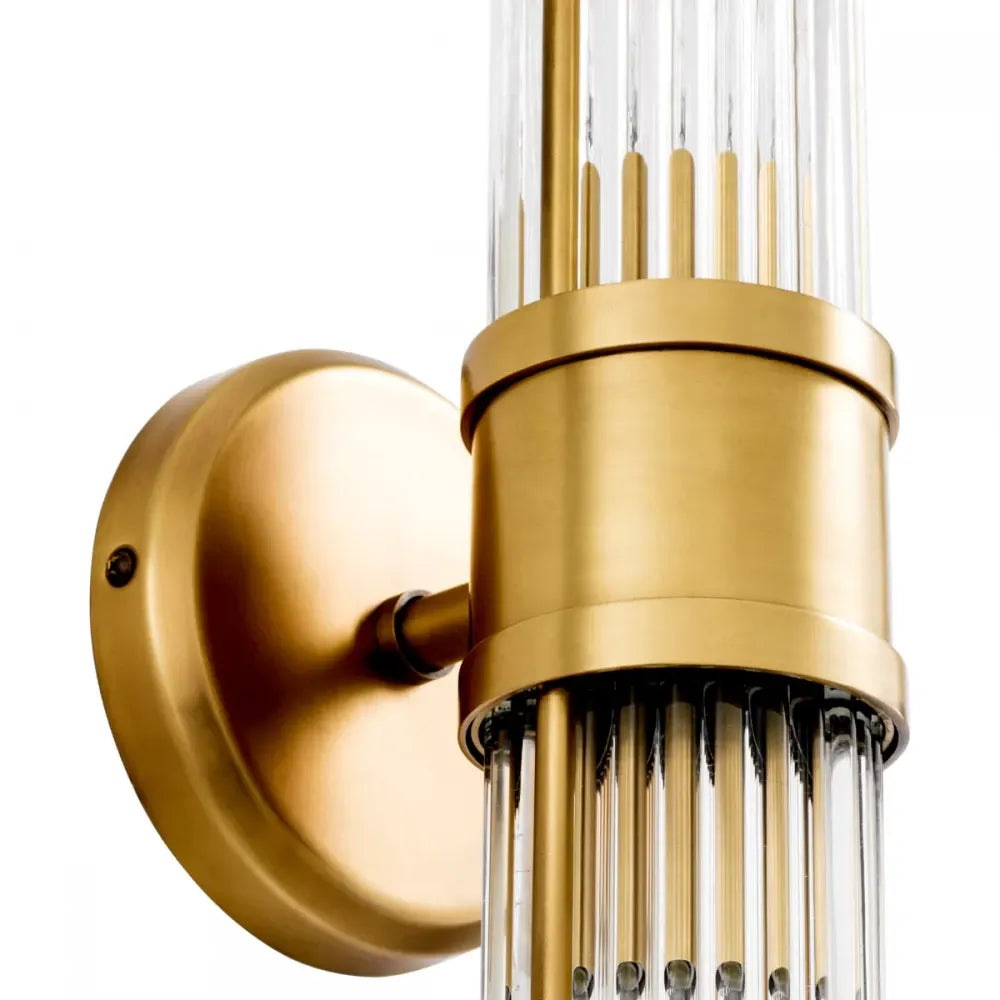 Aplica de perete din Metal Alama si Sticla Transparent H46.5xL12cm Claridges Double Eichholtz