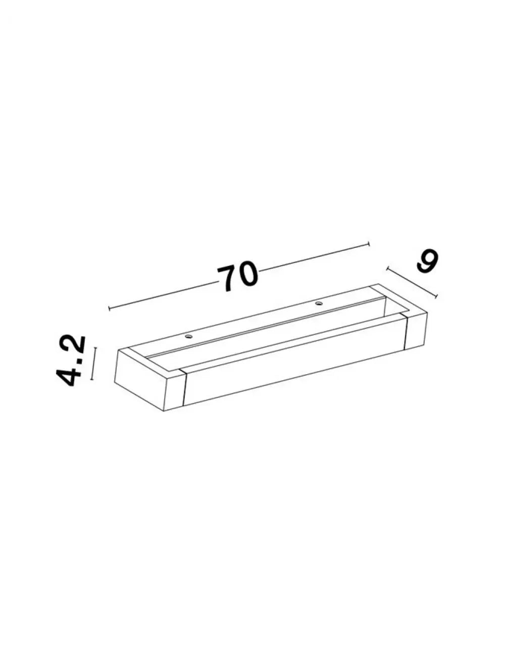Aplica de perete structura din Aluminiu Alb si abajur din Acrilic  H4.2xL70cm IP20 20W 1811lm 3000k LINE