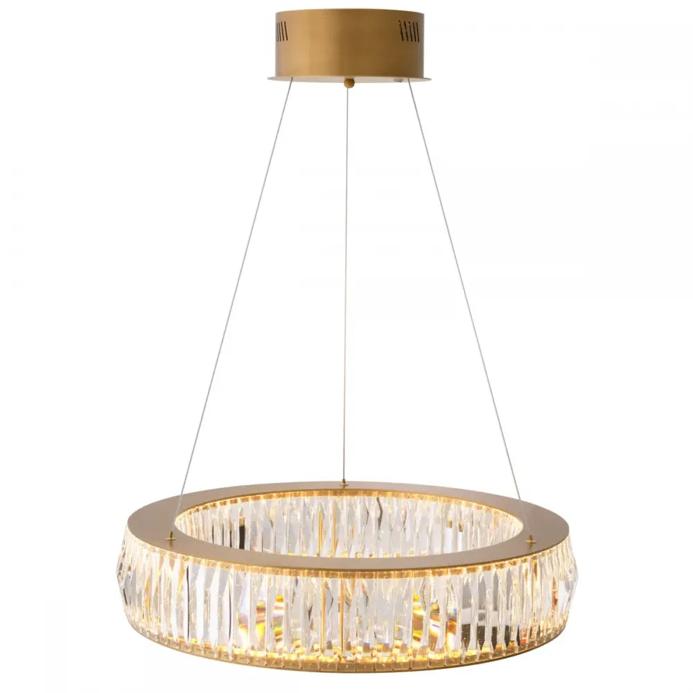 Candelabru din Metal Alama si Cristal Transparent H13xD63cm Vancouver S Eichholtz