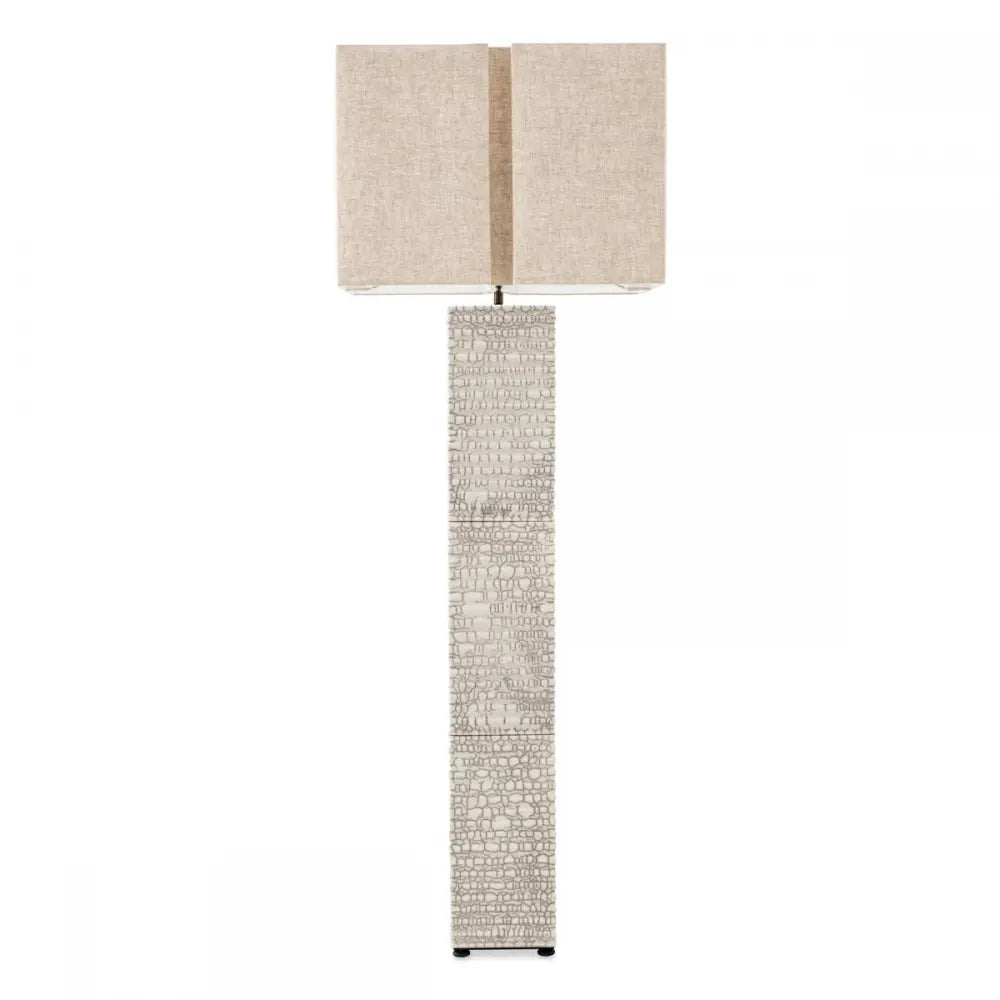 Lampa de podea din Ceramica/Metal Alb/Alama si Textil Bej H165xL60cm Division Eichholtz