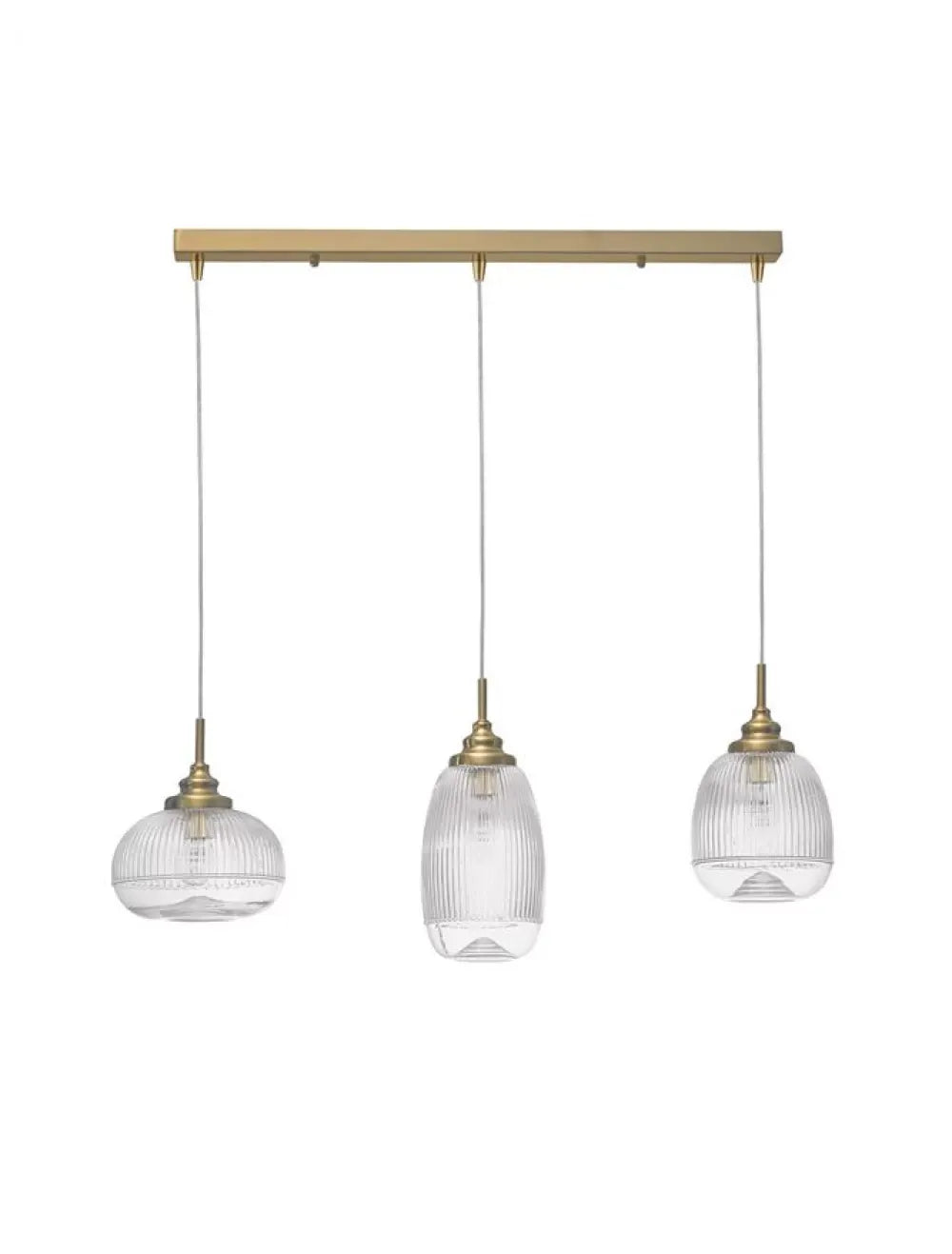 Lustra structura din Metal Auriu si abajur din Sticla Transparent H120xL76.5cm IP20 MOND