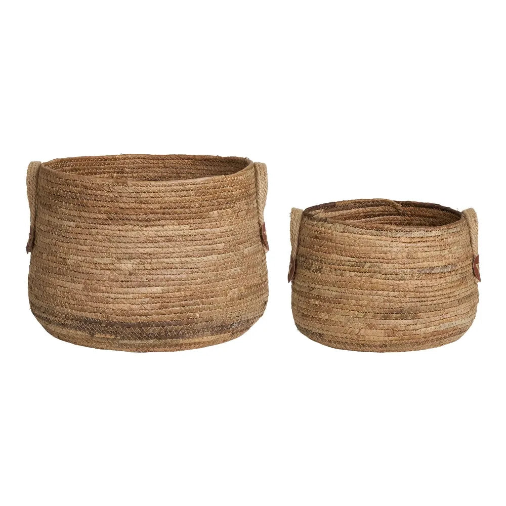 Set 2 cosuri depozitare impletite natural Maro H21,5/28,5xD30,5/39cm Aosta