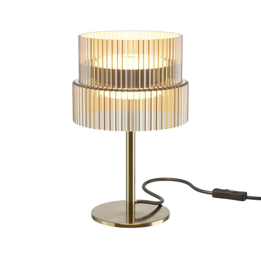Veioza din Metal Bronz si Sticla Maro Cognac H24xD14.8cm Scala