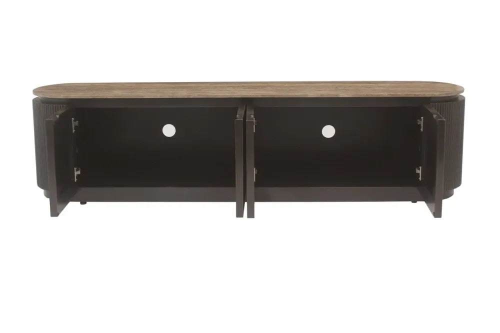 Comoda TV din MDF/Alama Maro si Travertin Maro L200xH50cm Russo Richmond interiors