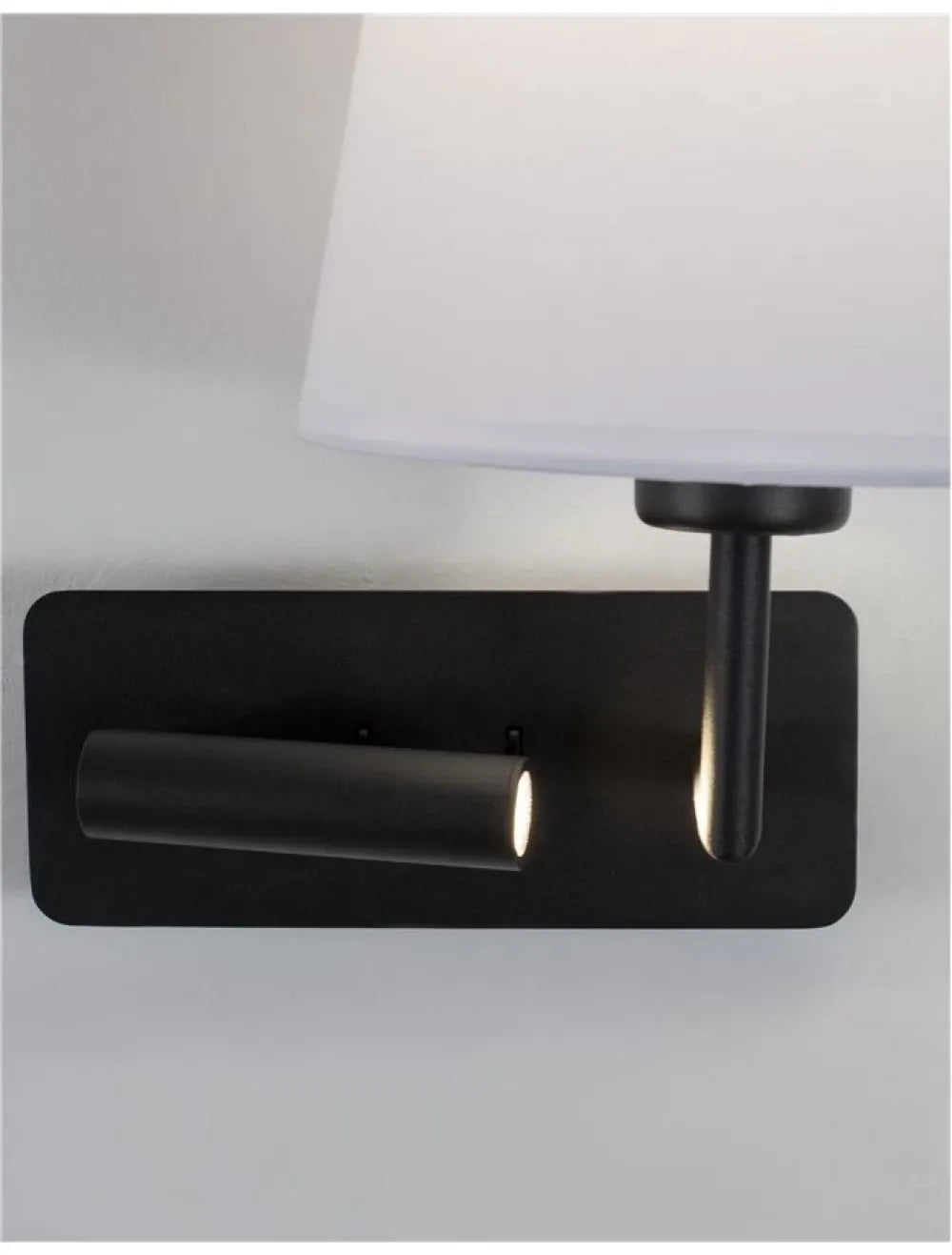 Aplica de perete structura din Aluminiu Negru si abajur din Textil Alb H32xL27.5cm IP20 15W 210lm 3000k SAVONA