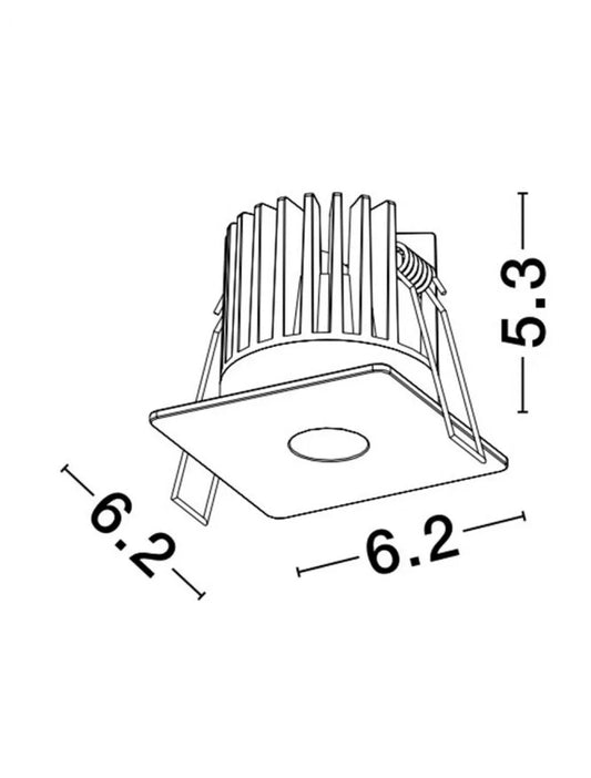 Spot incastrat din Aluminiu Alb H5.3xL6.2cm IP20 8W 343lm 3000k ONO