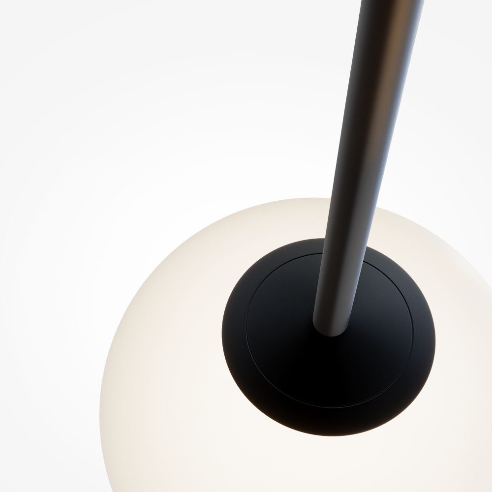 Pendul din Metal si Sticla Negru mat/Alb D20xH180cm Basic form
