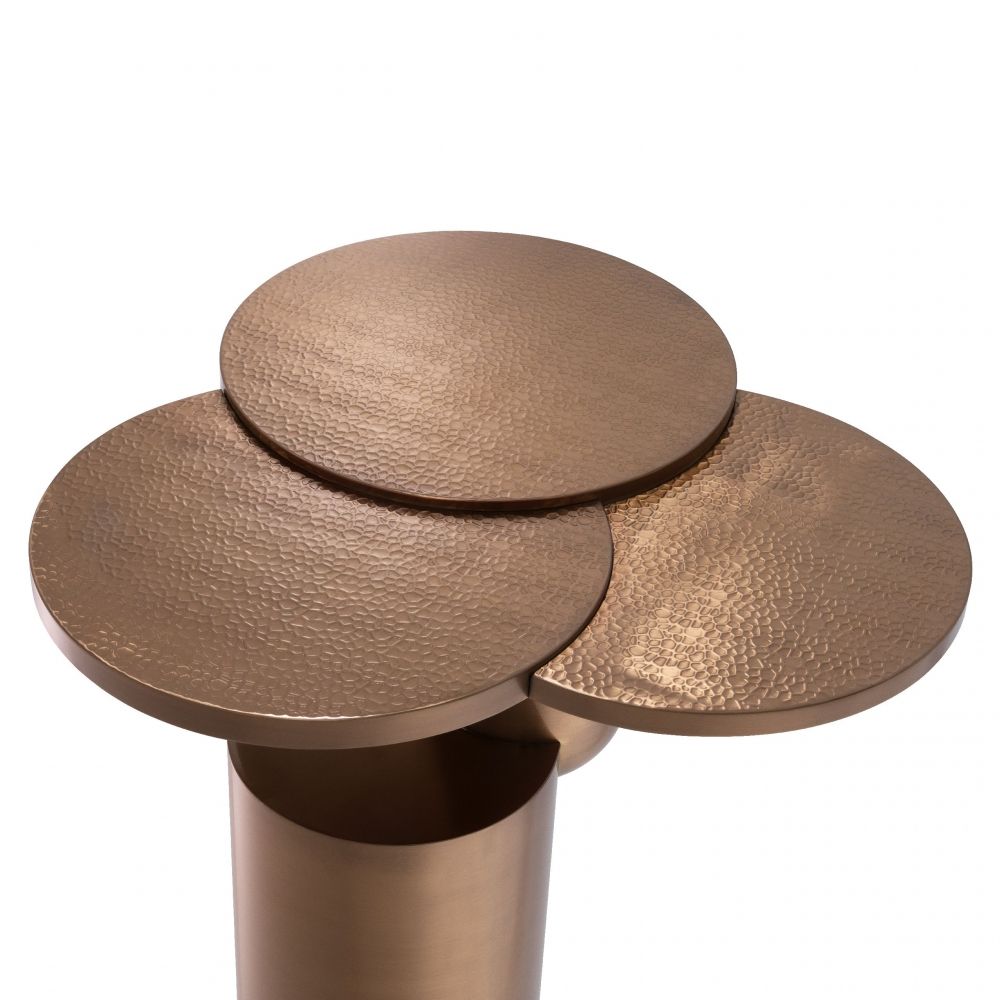 Masuta de colt rotunda din Metal Cupru D57xH61.5cm Armstrong
