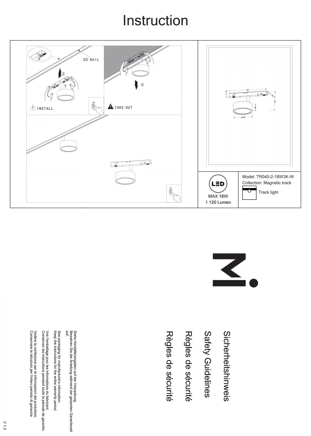 Spot pentru sina Exility din Aluminiu Alb H10.7xL19.3cm 18W 1120lm 3000k Rado