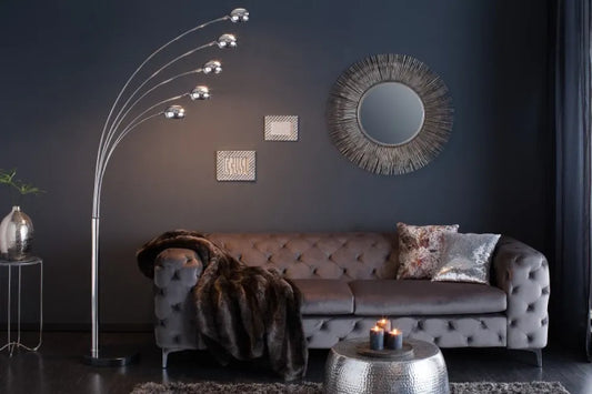 Lampa de podea din Metal Argintiu si Metal Argintiu H200xD125cm Five Lights