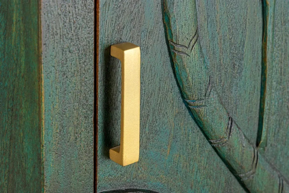 Dulap din Lemn de mango Verde si Metal Auriu L72xH166cm PEACOCK