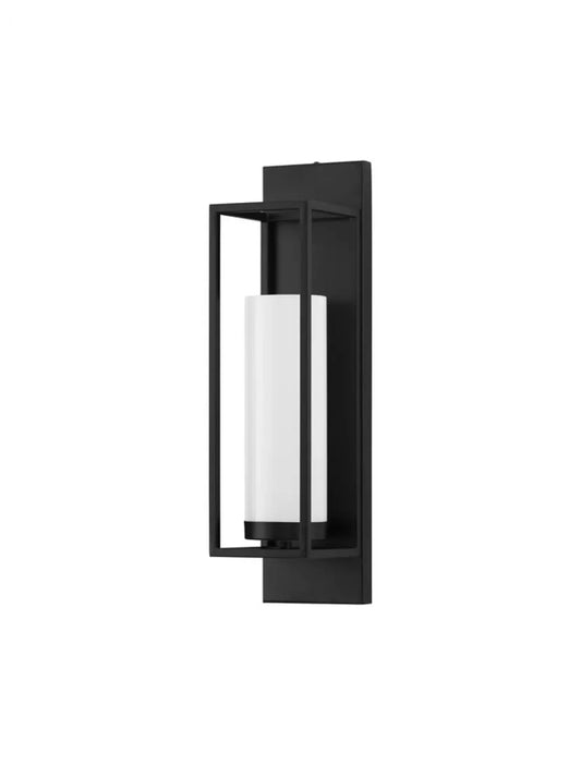 Aplica de perete structura din Metal Negru si abajur din Sticla Alb H63xL13cm IP20 JULIET