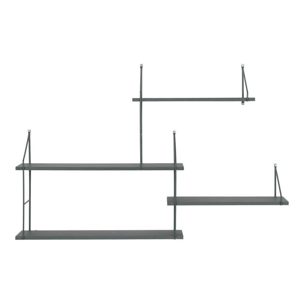 Raft de perete din Lemn Verde si Metal Verde L99xH62cm Harlem