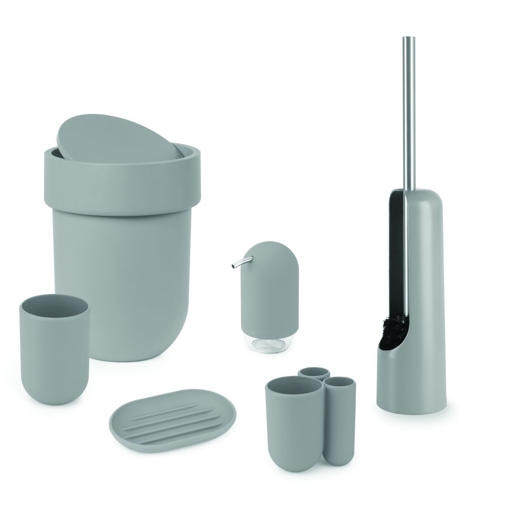 Perie de toaleta din Plastic Gri Touch D9xH44cm