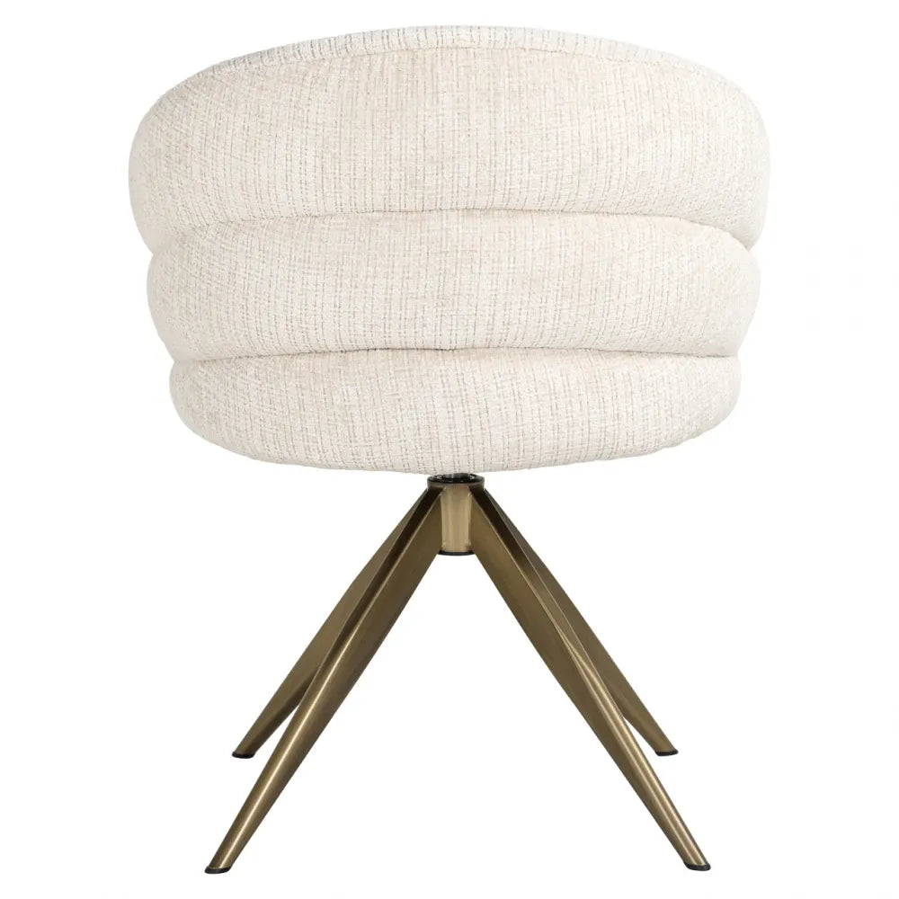 Scaun tapitat cu Chenille Bej cu picioare din Metal Auriu H79xL60xA61cm Zendaya Richmond Interiors