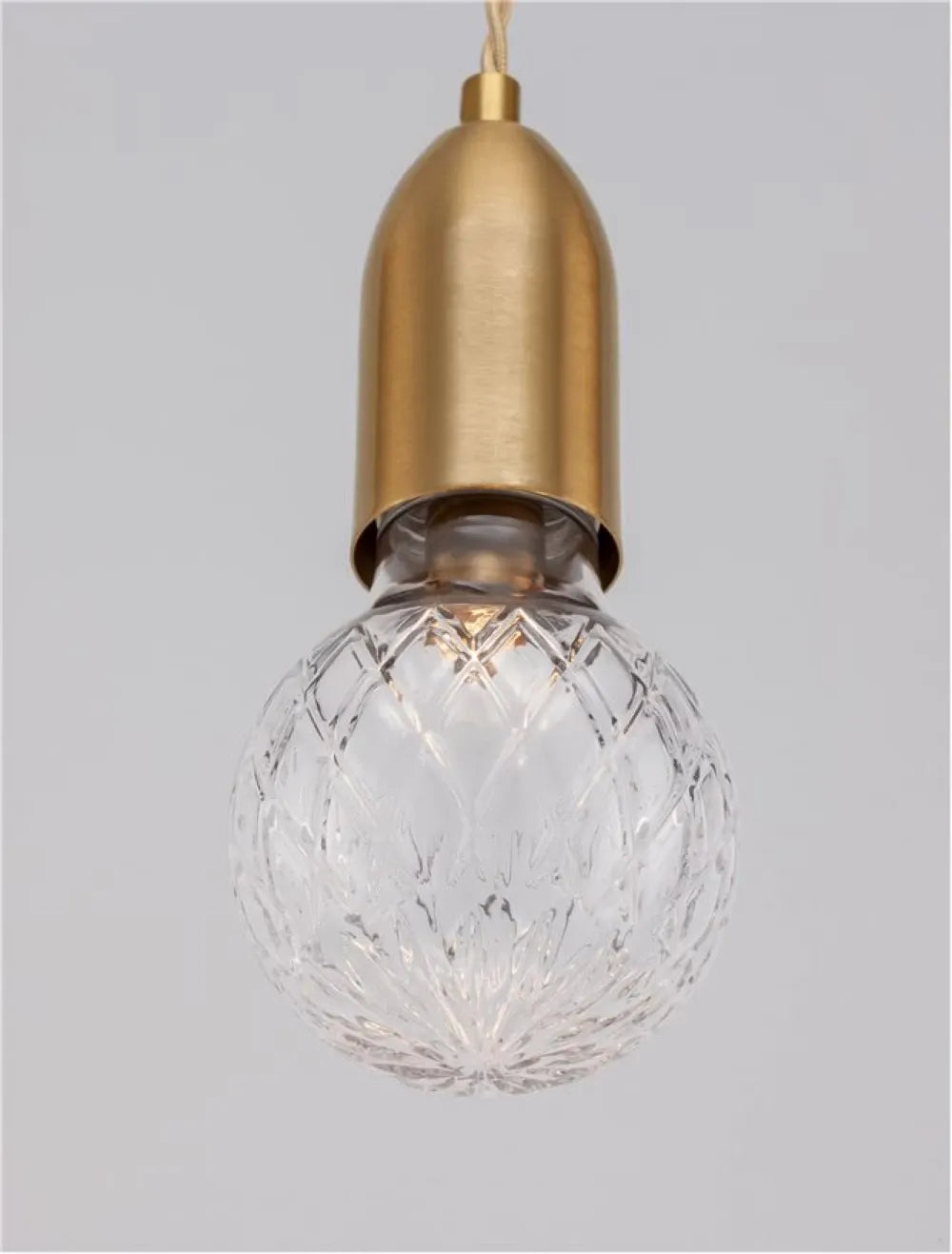 Pendul structura din Metal Alama si abajur din Sticla Transparent H120xL9.5cm IP20 VEDA