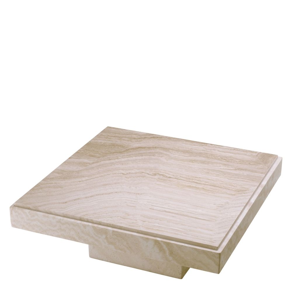 Masuta de cafea Patrata din Travertin Bej L83xH32cm Sartoria
