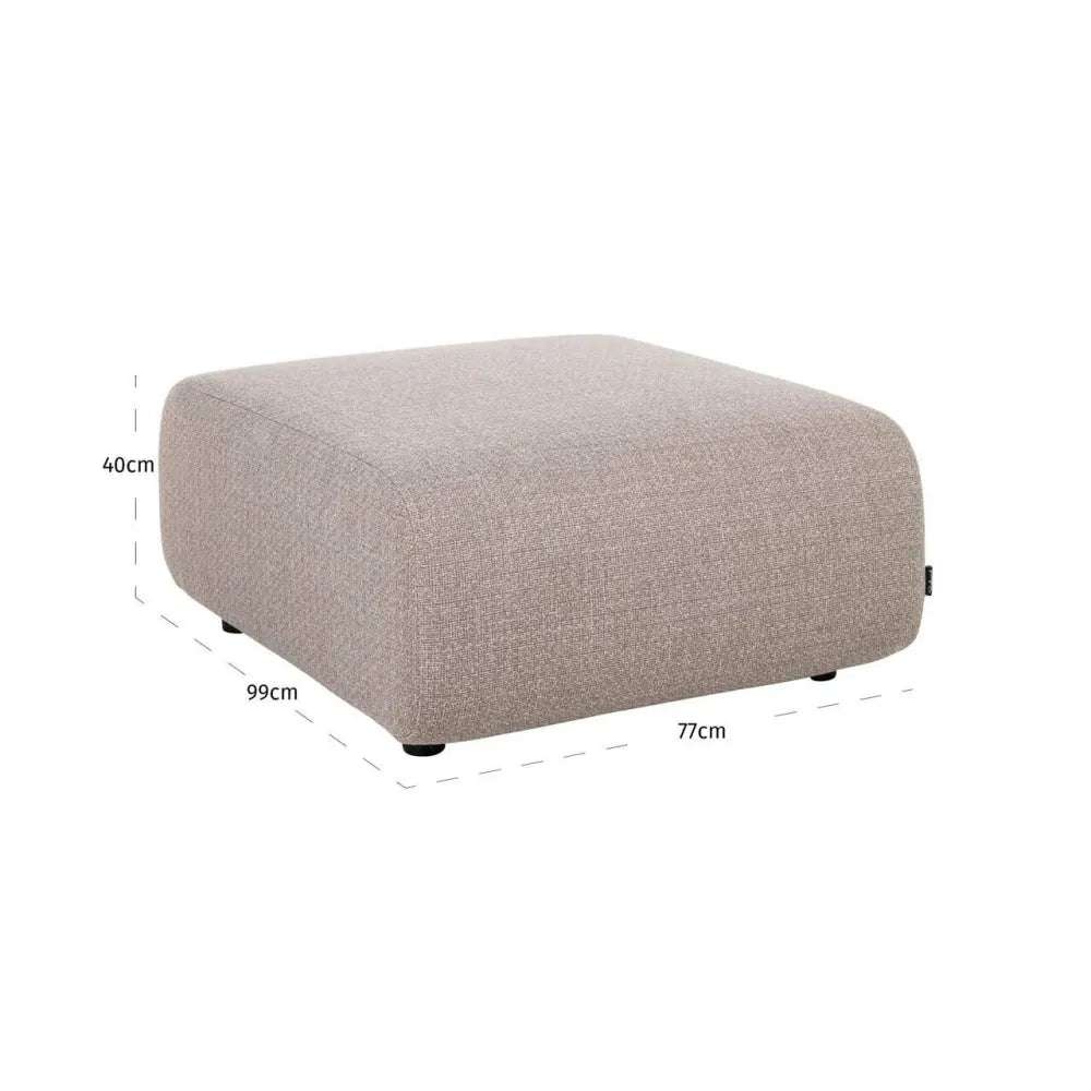 Puf de exterior din Stofa Bej si Metal Negru L99xH40cm Dawson Richmond interiors