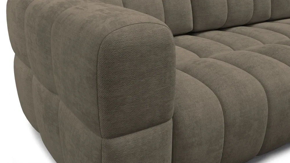 Coltar in forma de L tapitat cu material pet friendly Alias maro L264 x 160cm