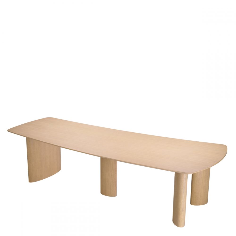 Masa Dreptunghiulara Bergman L Eichholtz din Furnir de stejar Bej de 8-12 persoane L300xH76.5cm