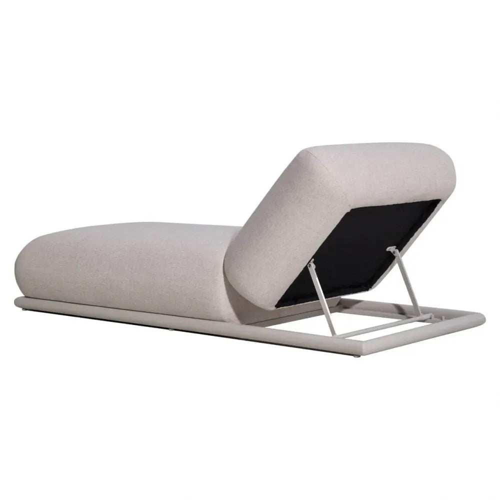 Sezlong de exterior din Stofa Bej si Metal Alb L196xH36cm Sullivan Richmond interiors