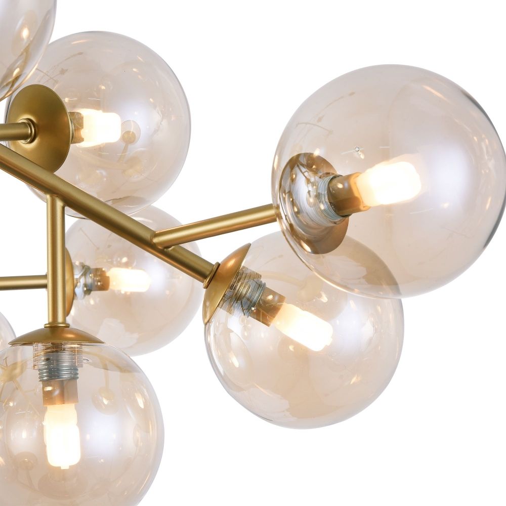 Candelabru Rotund din Metal si Sticla Auriu/Auriu Dallas D75xH25cm