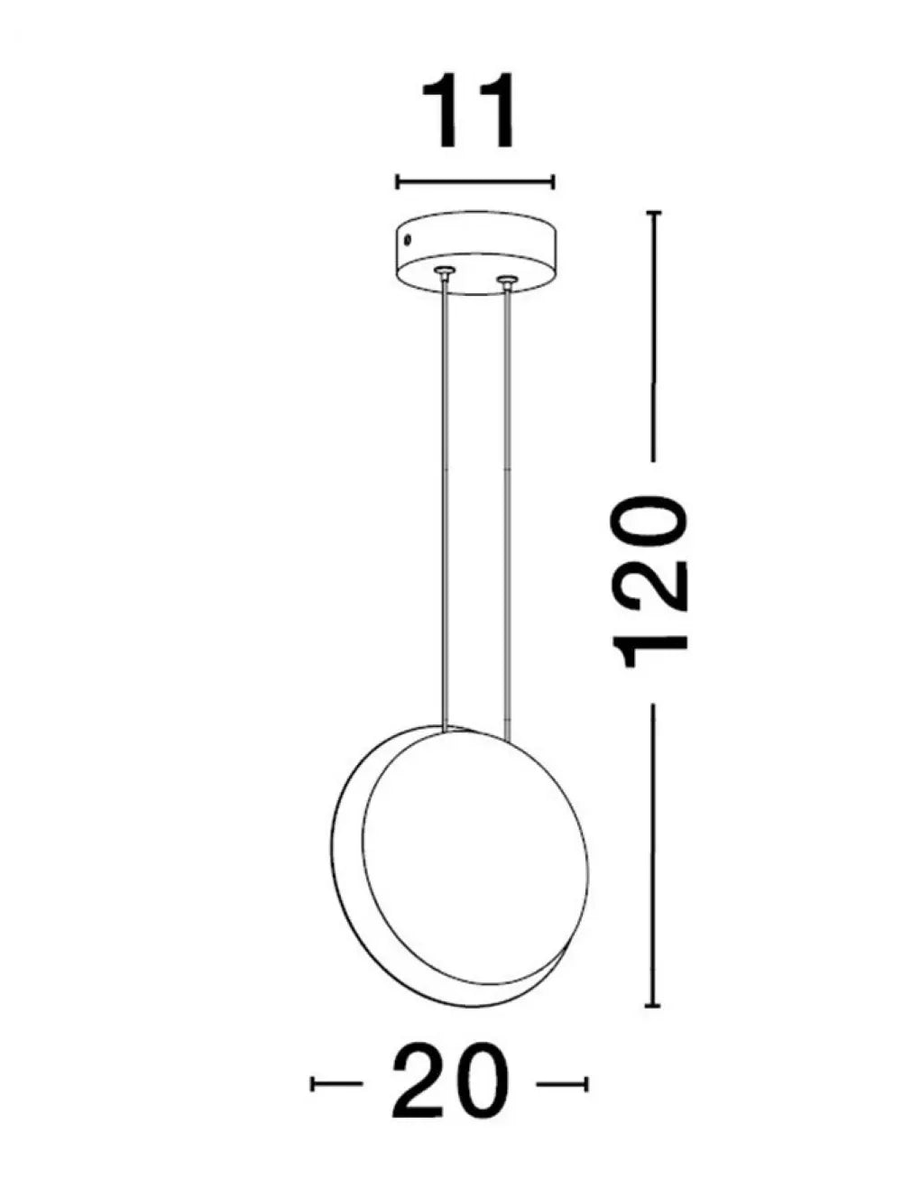 Pendul din Aluminiu Negru/Auriu H120xL20cm IP20 7W 99lm 3000k SHELL